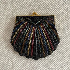 Vintage NWT Valerie Stevens Multicolor Beaded Evening Clutch